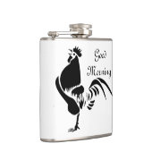 Black Rooster Crowing Silhouette Heupfles (Rechts)