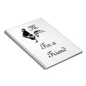 Black Rooster Crowing Silhouette Notitieboek (Rechterzijde)