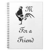 Black Rooster Crowing Silhouette Notitieboek (Voorkant)
