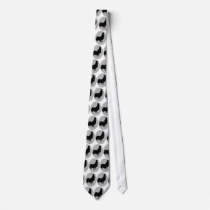Black Rooster Design Neckie Stropdas