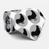 Black Rooster Design Neckie Stropdas (Opgerold)