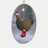 Black Rooster Santa Claus Keramisch Ornament (Links)