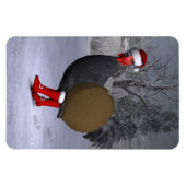 Black Rooster Santa Claus Magneet (Horizontaal)
