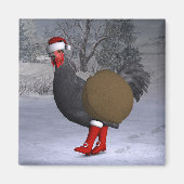 Black Rooster Santa Claus Magneet (Voorkant)
