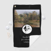 Black Rooster Silhouette Silhouette Monogram Foto Golfhanddoek (Insitu)