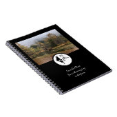 Black Rooster Silhouette Silhouette Monogram Foto Notitieboek (Rechterzijde)