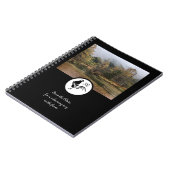 Black Rooster Silhouette Silhouette Monogram Foto Notitieboek (Linkerzijde)