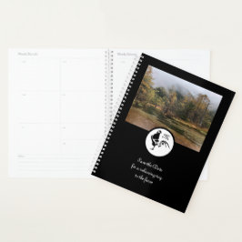 Black Rooster Silhouette Silhouette Monogram Foto Planner
