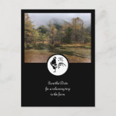 Black Rooster Silhouette Silhouette Monogram Foto Uitnodiging Briefkaart (Voorkant)