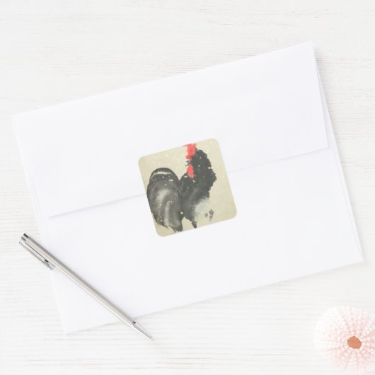 Black Rooster Stickers (Envelop)