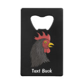 Black Rooster's kop Creditkaart Flessenopener (Achterkant)
