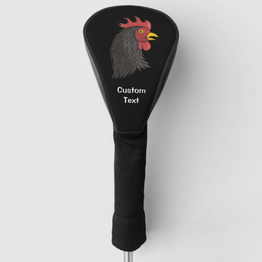 Black Rooster's kop Golfheadcover (Voorkant)
