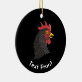 Black Rooster's kop Keramisch Ornament (Rechts)