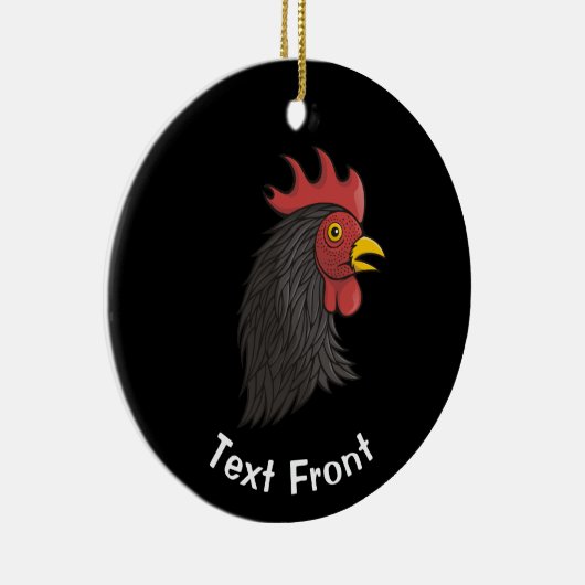 Black Rooster's kop Keramisch Ornament (Rechts)