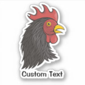 Black Rooster's kop Sticker (Voorkant)