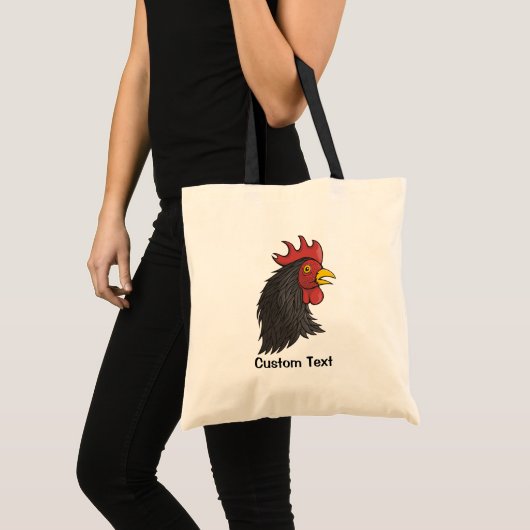 Black Rooster's kop Tote Bag (Voorkant (product))