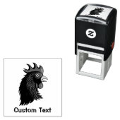 Black Rooster's kop Zelfinktende Stempel (In situ)