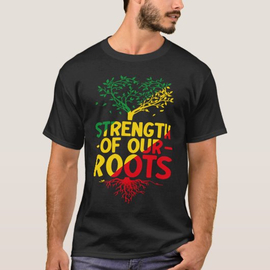 Black Roots Black Power African American Pride Bla T-shirt (Voorkant)