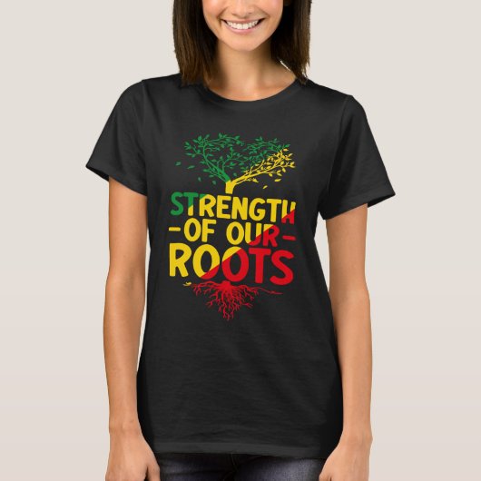 Black Roots Black Power African American Pride Bla T-shirt (Voorkant)