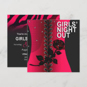 Black Rose Corset Girls Night Out | koraal Kaart (Voorkant / Achterkant)