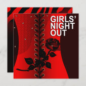 Black Rose Corset Girls Night Out | rood Kaart (Voorkant / Achterkant)