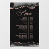 Black Rose Gold Agate Diensten Menu Raamsticker (Vel)