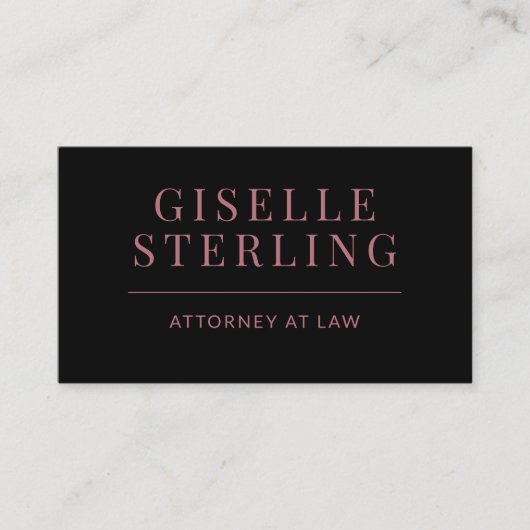 Black Rose Gold Attorney Photo QR Code Visitekaartje (Voorkant)