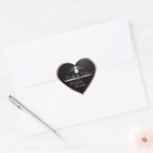 Black Rose Gold Frame Logo and Monogram Thank You Hart Sticker (Envelop)