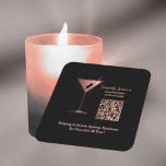 Black & Rose Gold Glitter Event Bartender Kartonnen Onderzetters<br><div class="desc">Flaunt and market your professional services with this rose gold glitter and black coaster. You can easily change all the info to your info by selecting the "personalize this template" on right hand side of page, and typing it in the template fields. If you'd like assistance doing so, or have...</div>