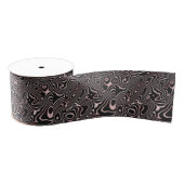 Black Rose Gold liquid swirl Abstract Design Grosgrain Lint (Spoel)
