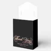 Black & Rose Gold Thank You Calligraphy Wedding Bedankdoosjes (Geopend)