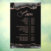 Black Rose Goud Agate Diensten Menu Raamsticker (Vel 3)