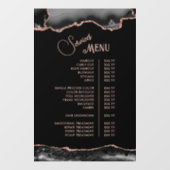 Black Rose Goud Agate Diensten Menu Raamsticker (Vel)