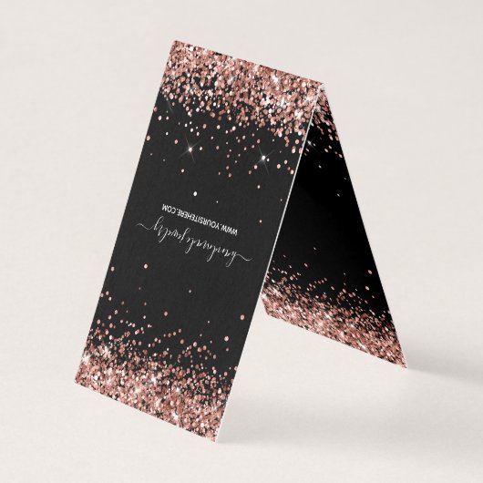 Black Rose Goud Glitter 2 Ketting Displaykaarten Kaart (Voorkant)