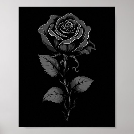 Black Rose Graphic Premium Tri-blend Poster (Voorkant)