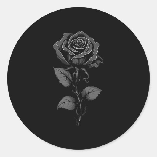 Black Rose Graphic Premium Tri-blend Ronde Sticker (Voorkant)