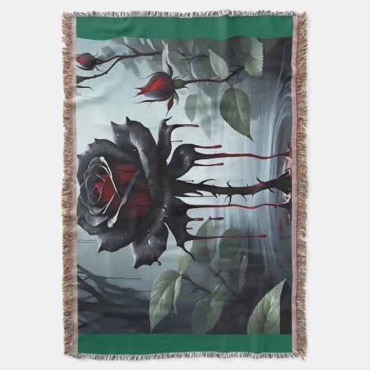 black rose green deken (Voorkant Verticaal)