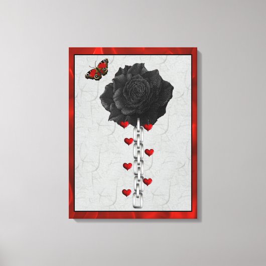 Black Rose of Love Canvas Afdruk (Voorkant)