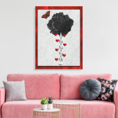 Black Rose of Love Canvas Afdruk (Insitu (Woonkamer))