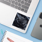 Black Rose on Black Brocade Sticker (Laptop met iPhone)