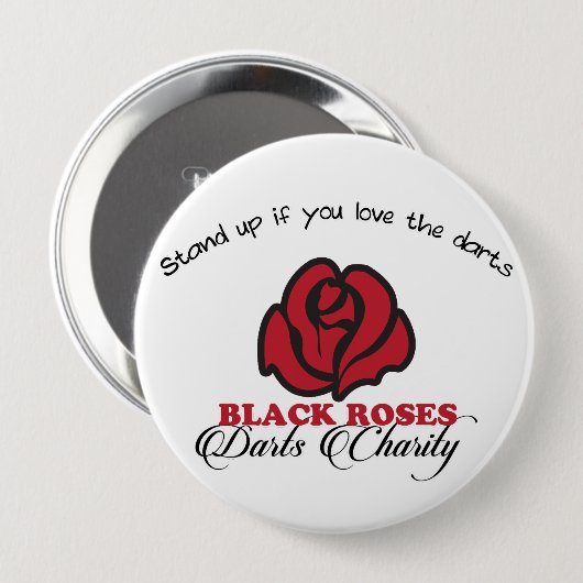 Black Roses Darts Charity Button (Voorkant /achterkant)