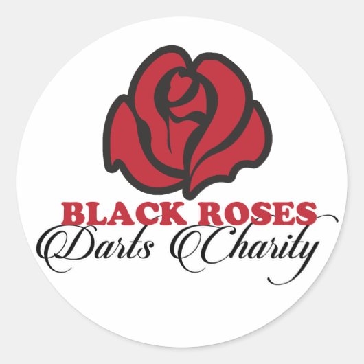 Black Roses Darts Charity Sticker (Voorkant)