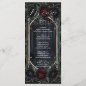 Black Roses Floral Gothic Halloween Wedding Menu (Achterkant)