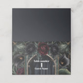 Black Roses Floral Gothic Halloween Wedding Plaatskaartje (Buitenkant ongevouwen)