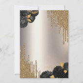 Black Roses Glitter Drips Ivory Retirement Party Kaart (Achterkant)