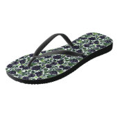 Black roses, green leaves watercolor pattern teenslippers (Schuin)
