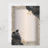 Black Roses,Lights Glitter Frame 50th Birthday Kaart (Achterkant)