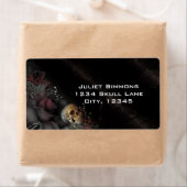 Black Roses + Skull Gothic Goth Fantasy Magic Etiket (Insitu)