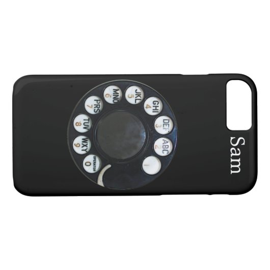 Black Rotary Dial iPhone 7 hoesje (Achterkant (Horizontaal))