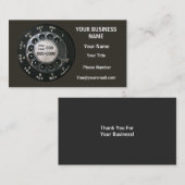 Black Rotary Phone Dial Visitekaartje (Voorkant / Achterkant)